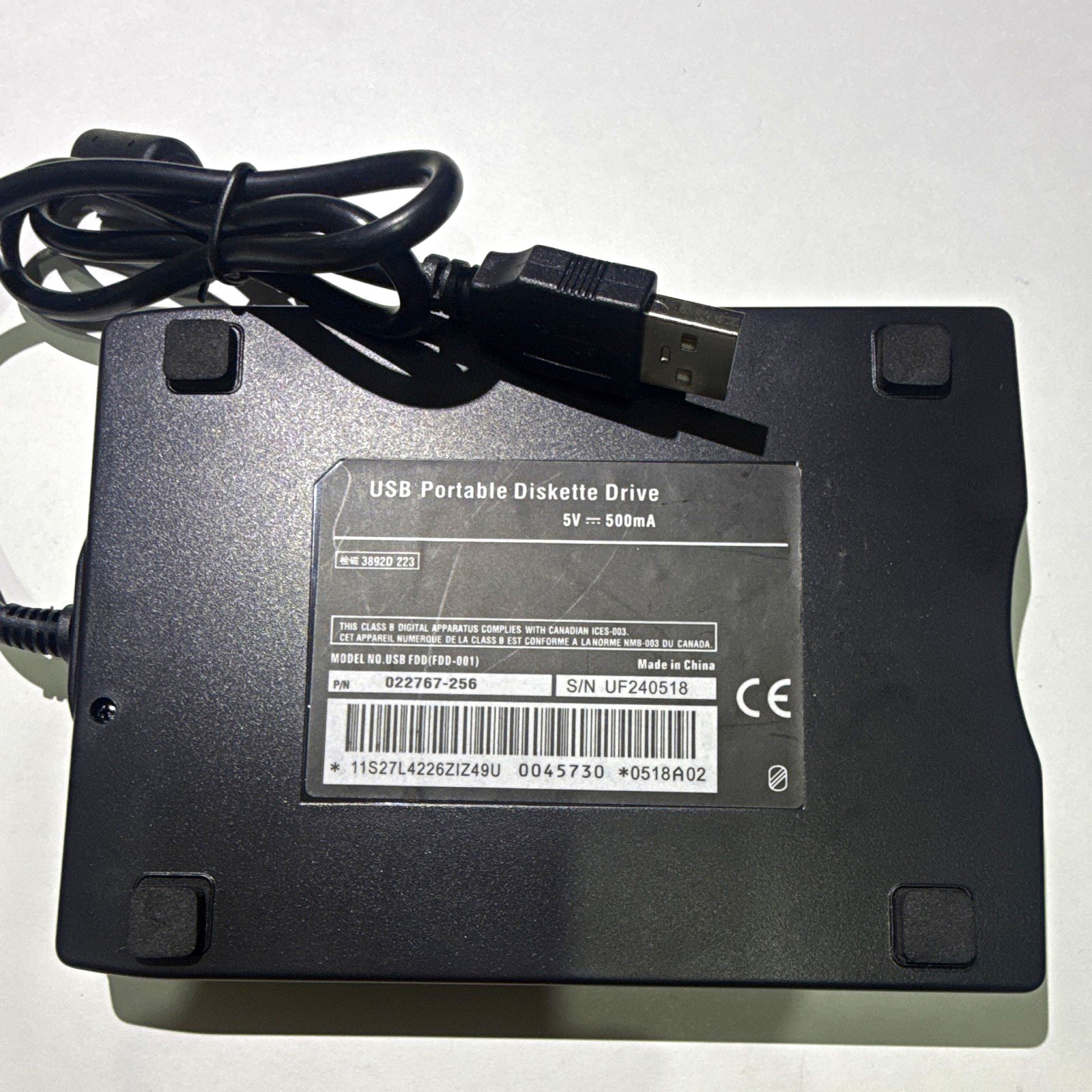 USB Portable Diskette Drive External USB 3.5in Floppy Drive, Black PC