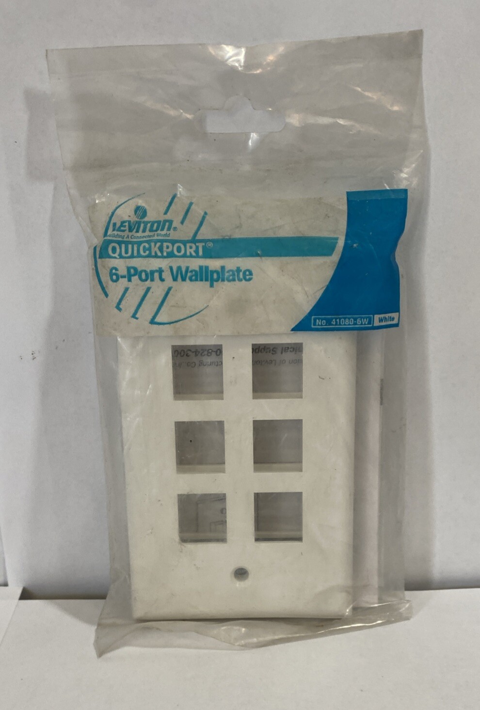 Leviton White Flush Mount Quickport 6-Port Wallplate Cover 41080-6W White NEW
