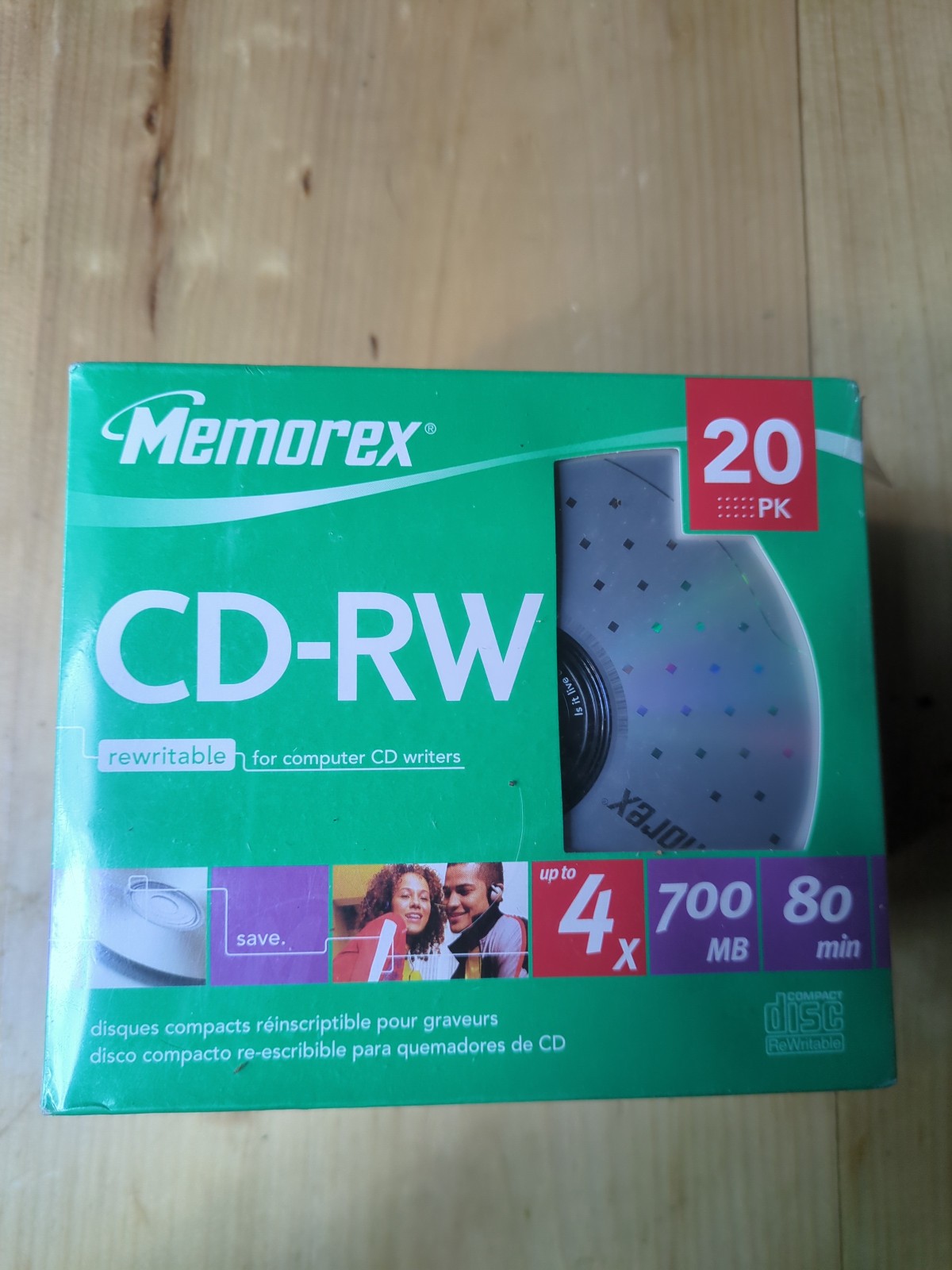 New 20 Pack Memorex CD-RW Blank Discs 4x 700MB 80 Min Rewritable Sealed NOS