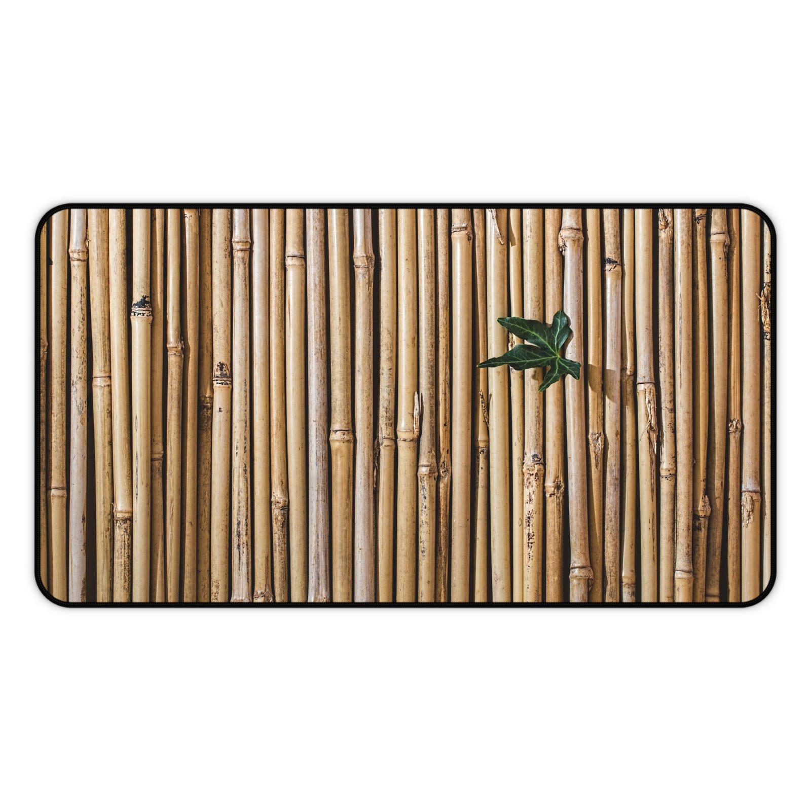Oriental Bamboo Desk Mat, Asian Plant Workspace Decor, Zen Table Protector