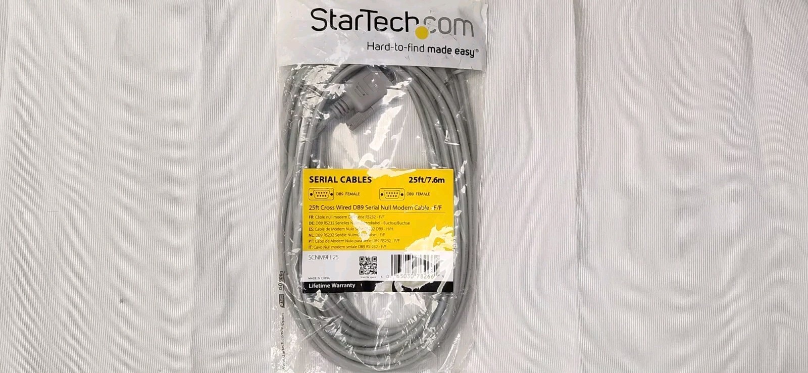 StarTech.com 25Ft Cross Wired DB9 Serial Null Modem Cable SCNM9FF25 F/F