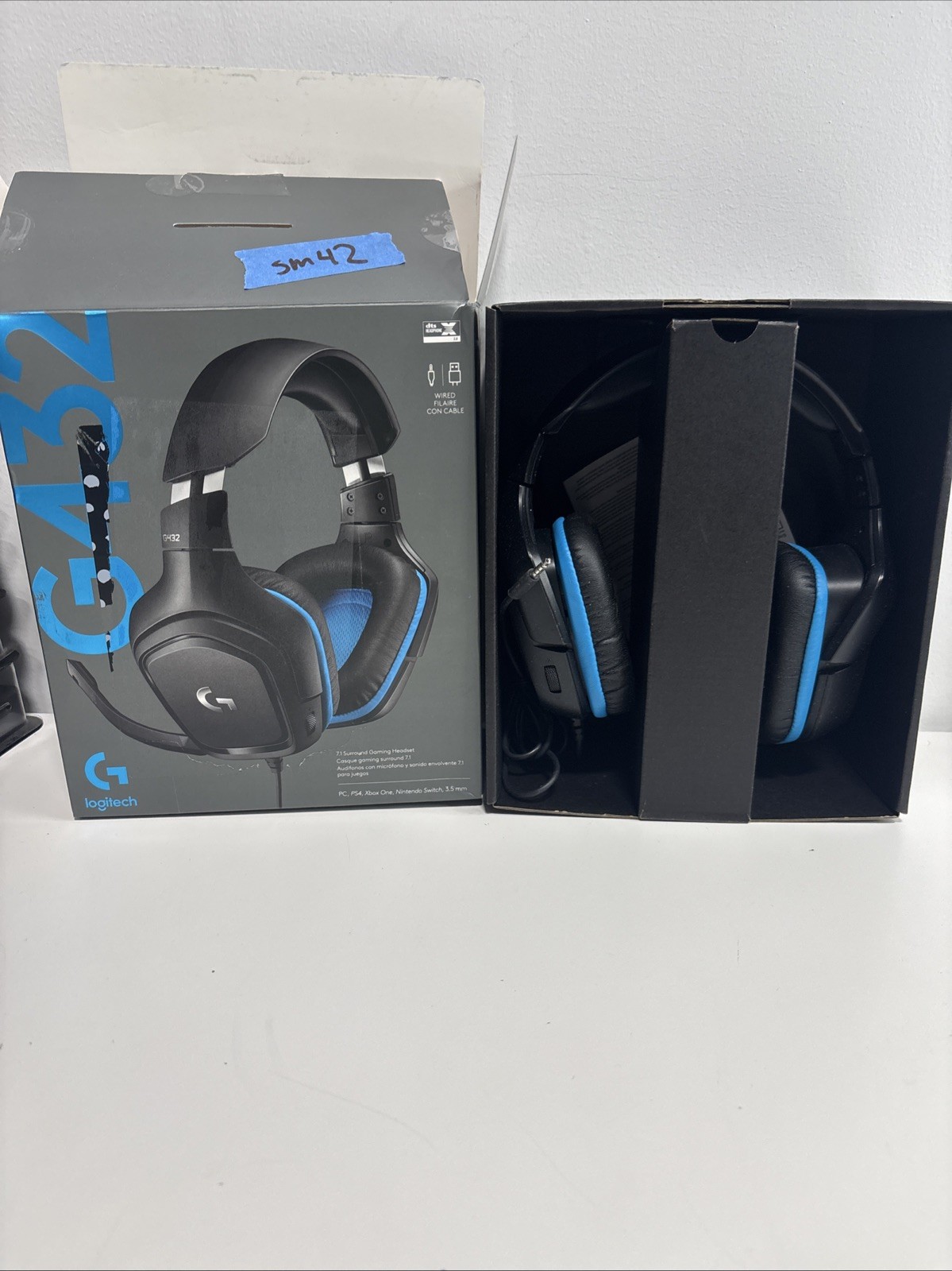 Logitech G432 3.5mm Wired Surround Sound Gaming Headset - Black/Blue