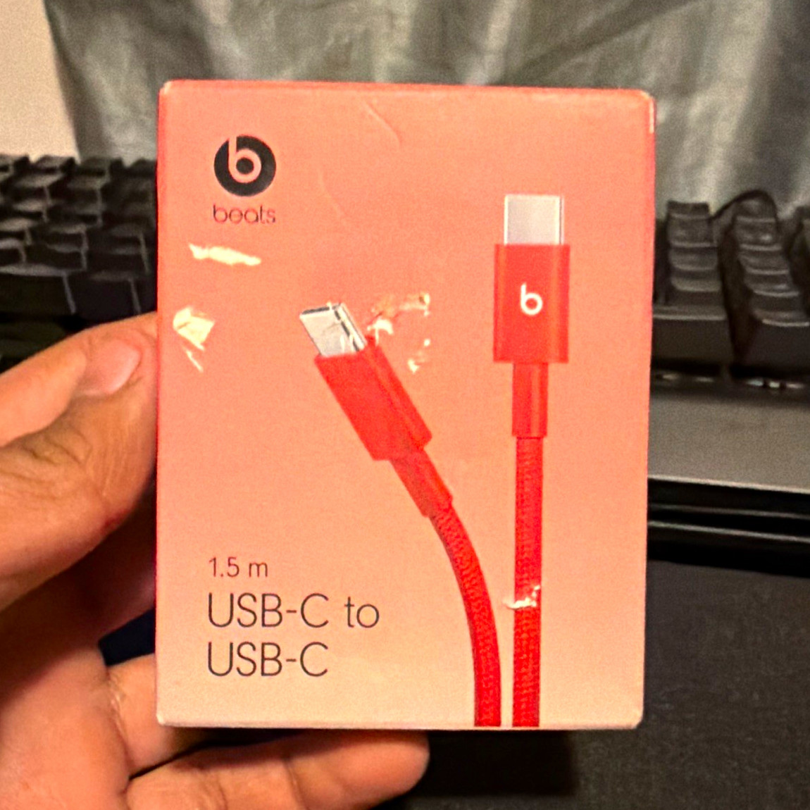 Beats USB-C to USB-C 60W Braided USB Cable 1.5m Red MPN A3393