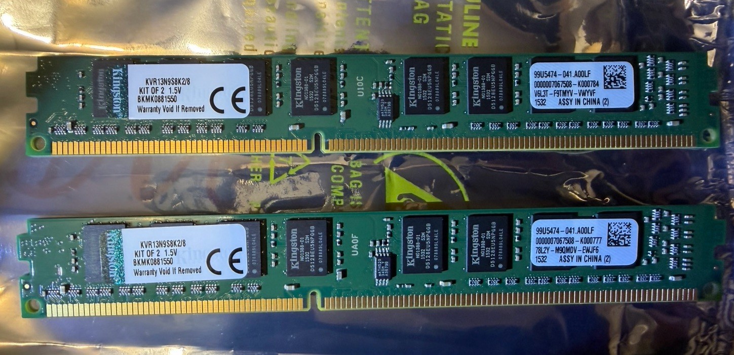 Kingston ValueRAM 8GB (2x4GB) DDR3-1333 PC3-10600 RAM Kit KVR13N9S8K2/8