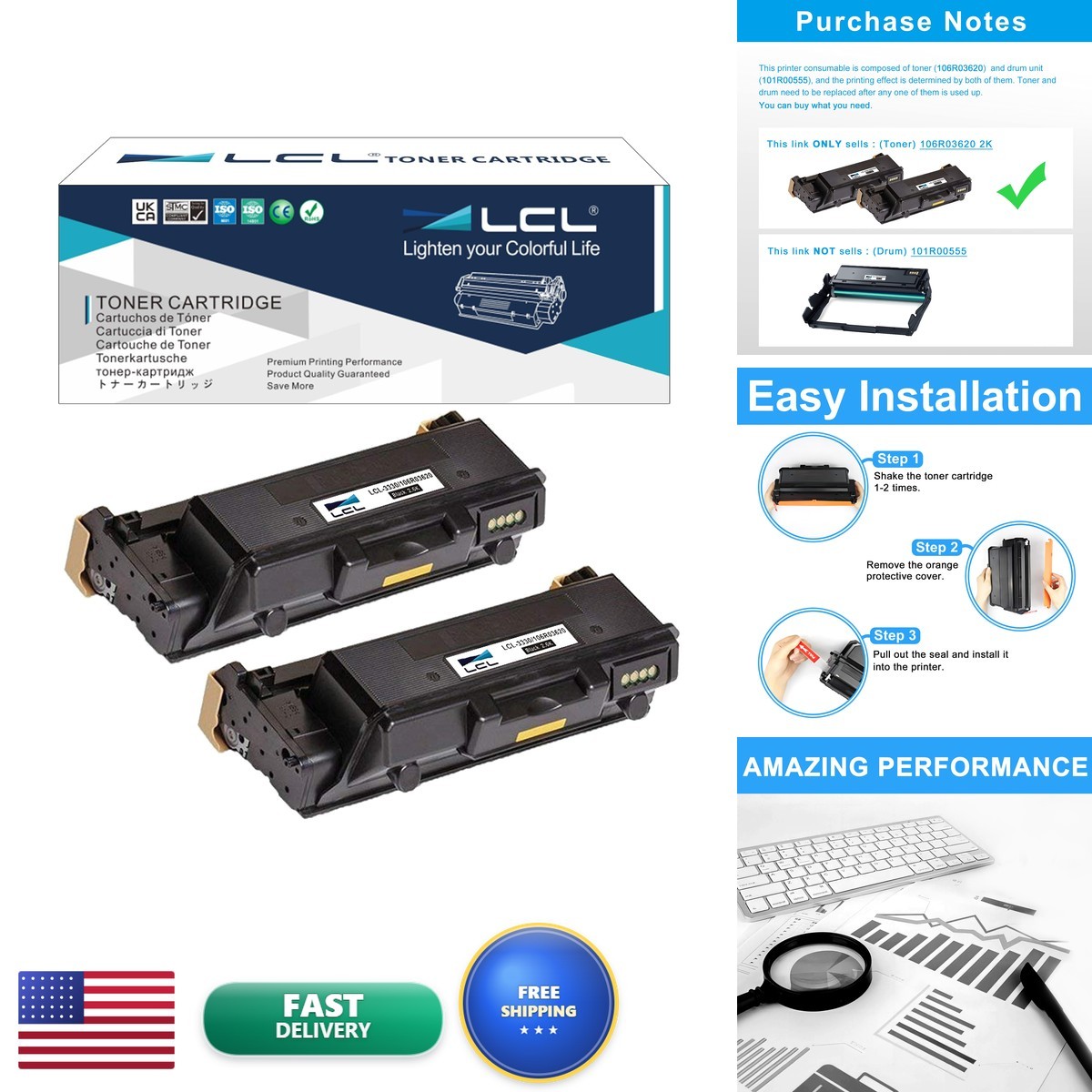 LCL 3330 3335 3345 Toner Cartridge Replacement Xerox WorkCentre 3335 3345