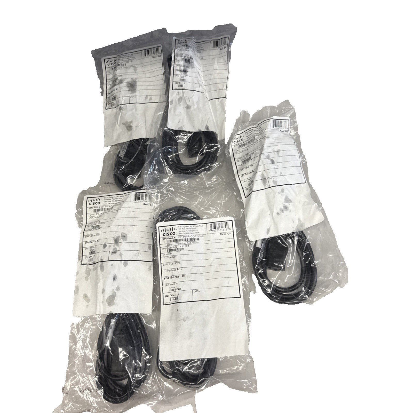 5X  Cisco Power Cord CP-PWR-CORD-NA=