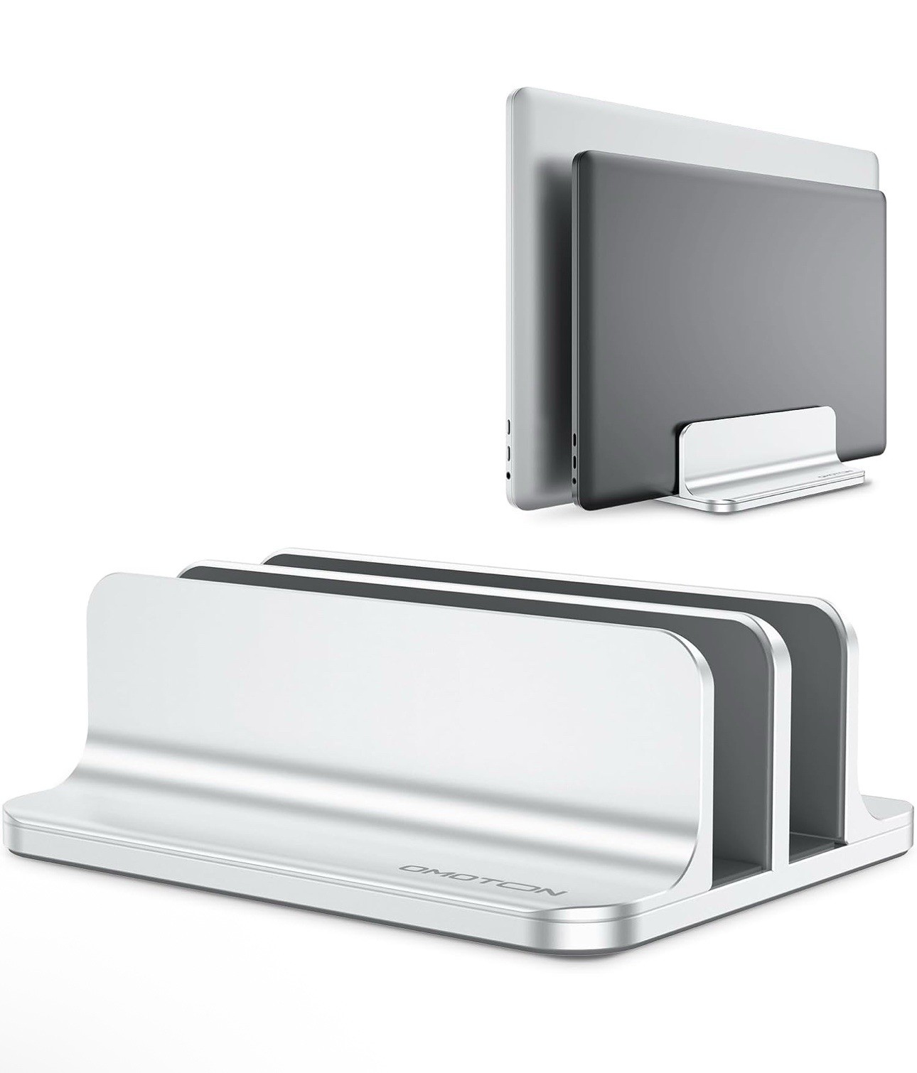 OMOTON Updated Dock Version Vertical Laptop Adjustable Double Desktop Stand