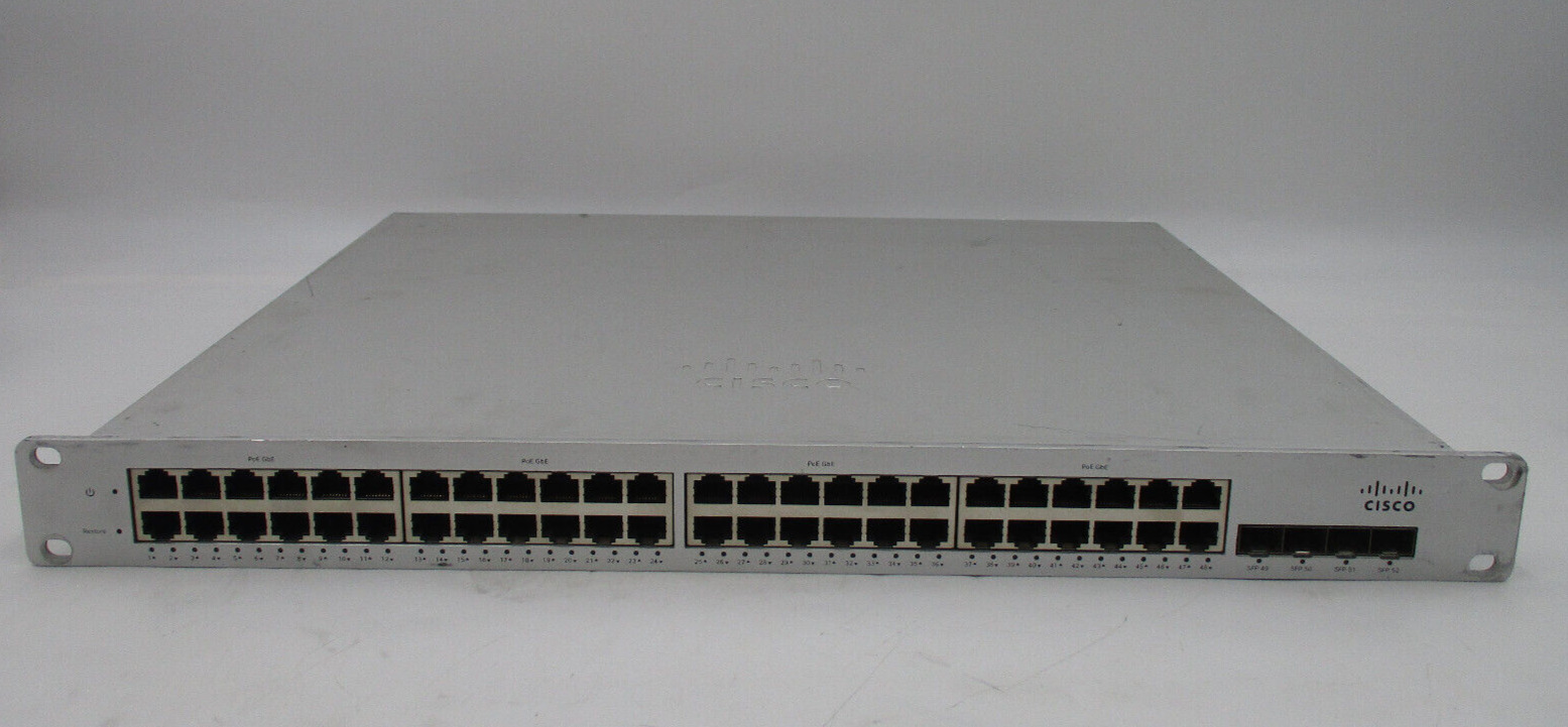 Cisco Meraki MS220-48LP-HW 48-Port 4-SPF PoE Gigabit Ethernet Switch Tested