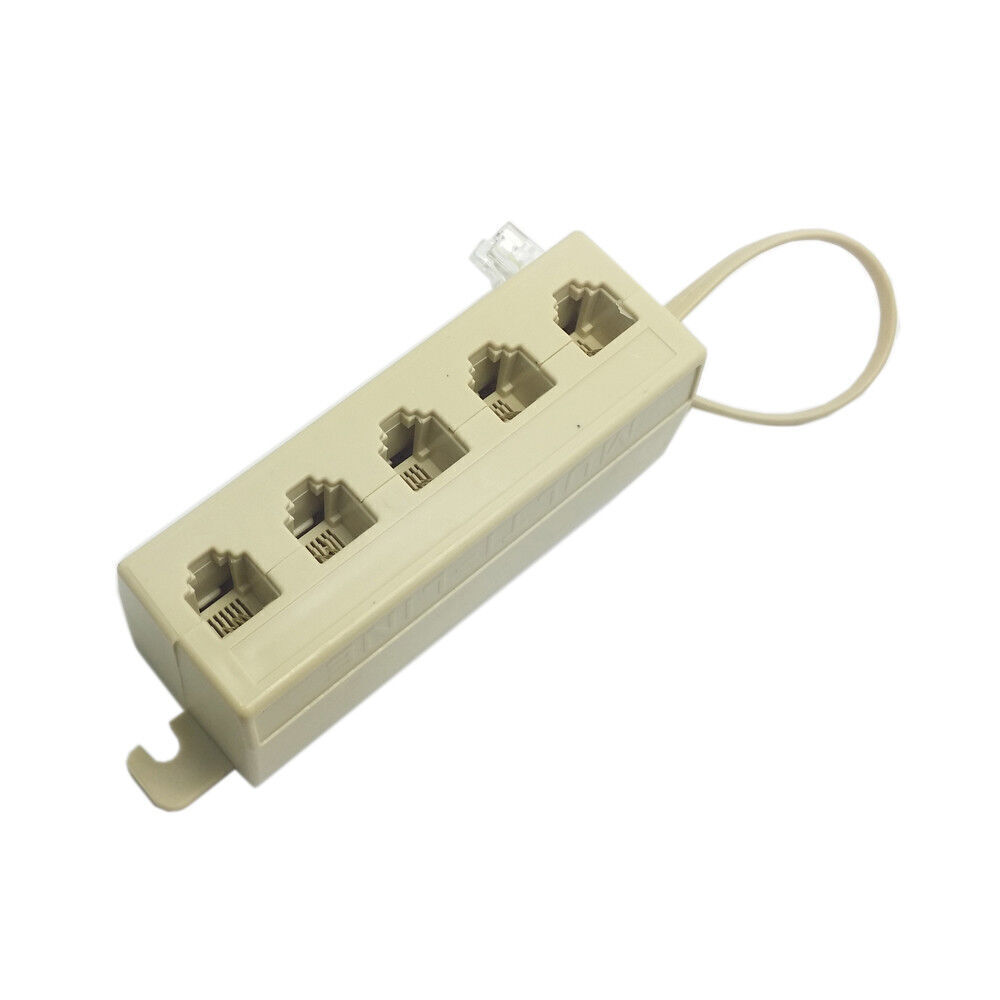 Five 5 Way Outlet 6P4C RJ11 RJ12 Telephone Phone Modular Jack Line Splitter USA