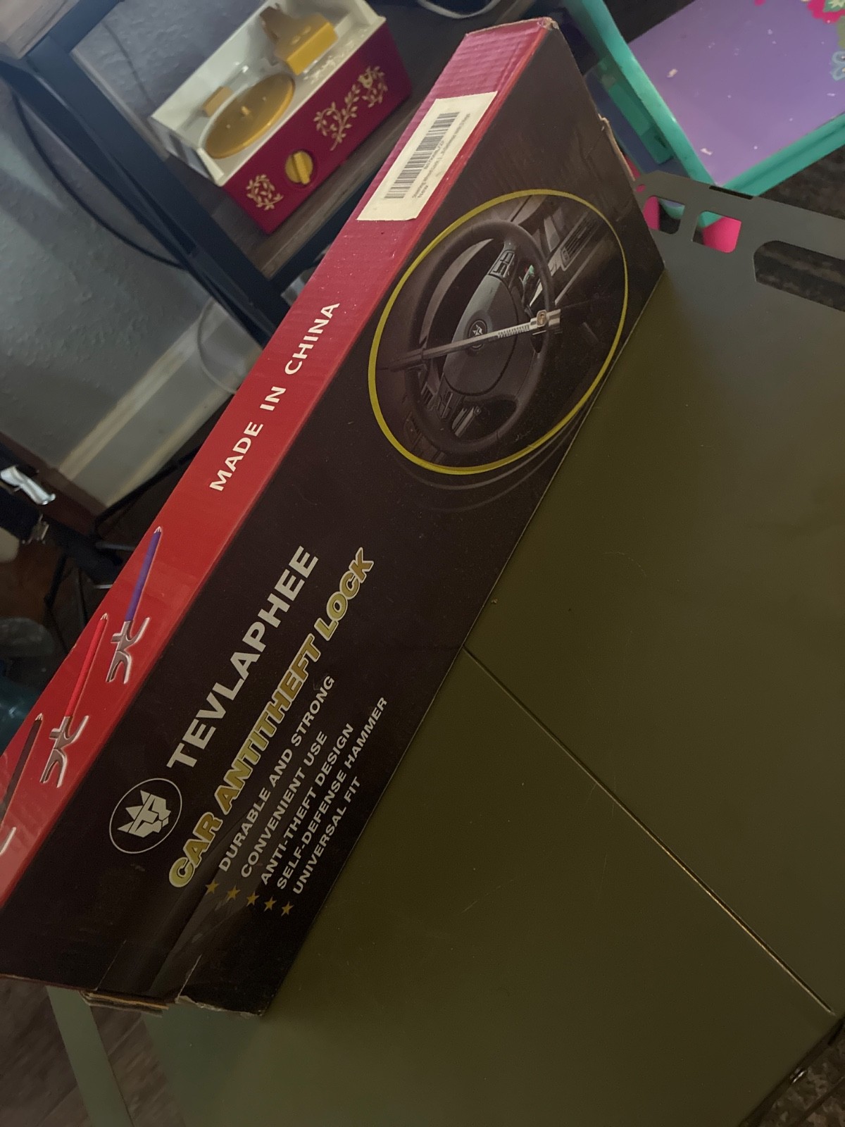 Tevlaphee Steering Wheel Lock Anti Theft Car Device Universal