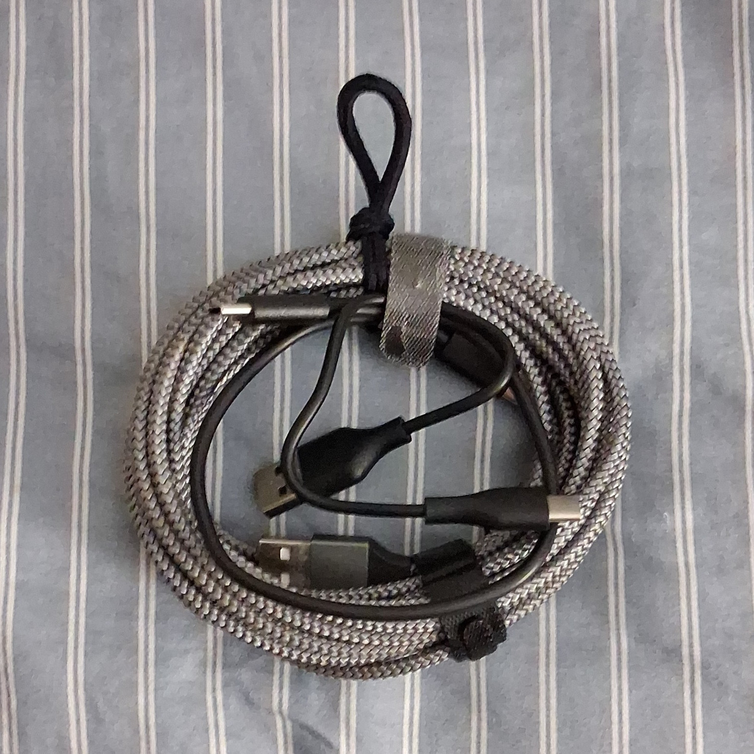 Etguuds Gray Braided USB-C to USB-A Cable 15 ft 1:1 5V Charging Cable