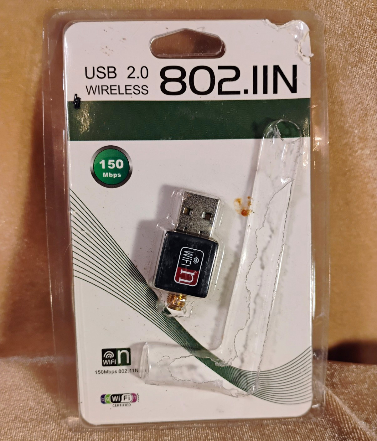 USB 2.0 Wireless 802.11n WiFi Adapter Mini Dongle 150 Mbps Black PC no antenna