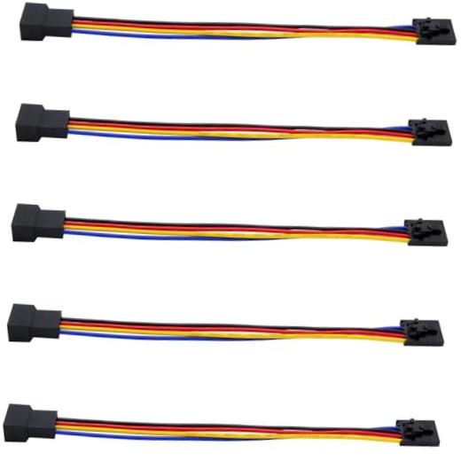 SIXQJZML 5Pcs 5Pin to 4Pin Fan Adapter Cable,PC CPU Fan Connector Converter
