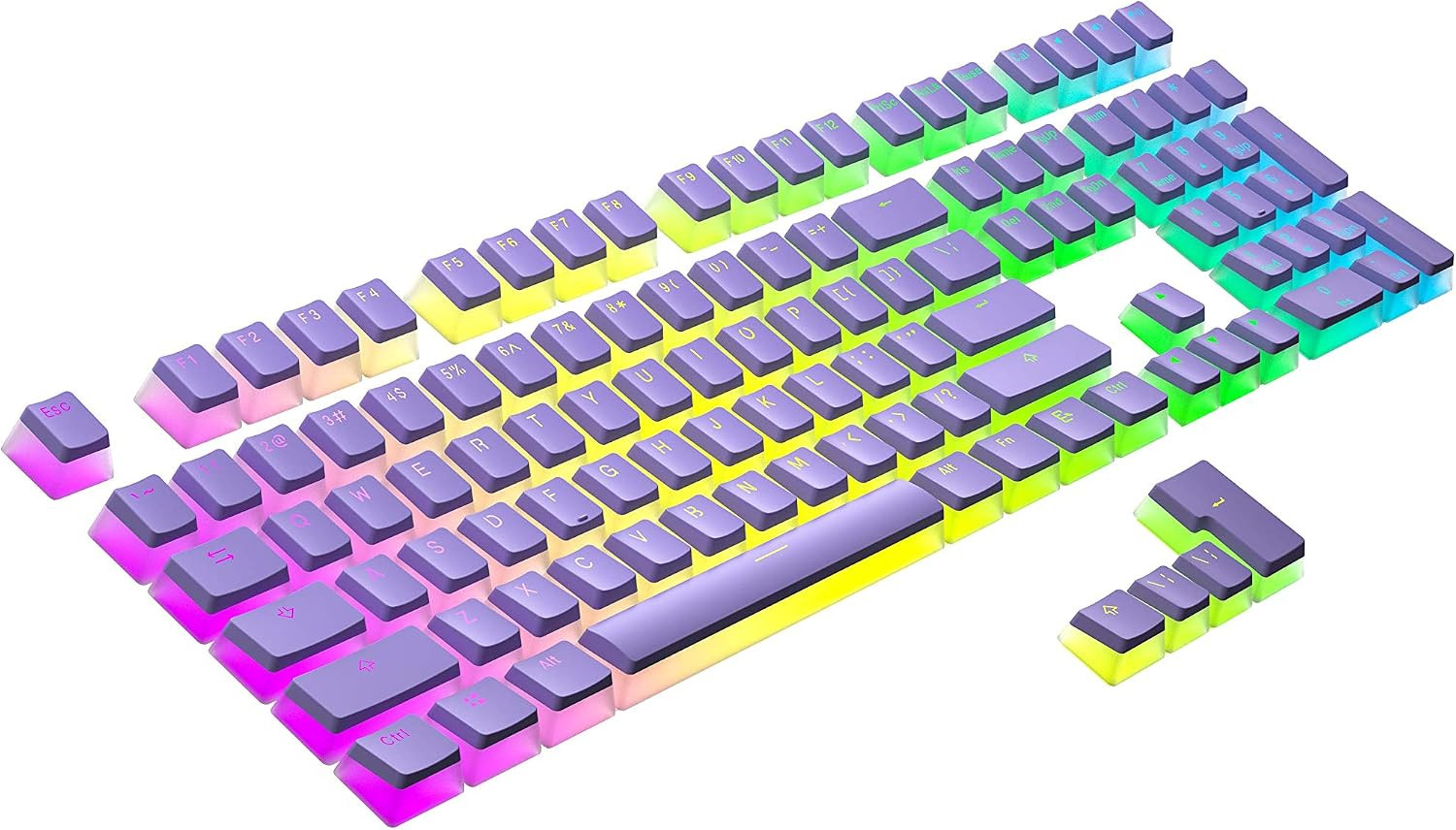 Pudding PBT Keycaps | 112 Double Shot Translucent ANSI US & ISO Layout | OEM Pro