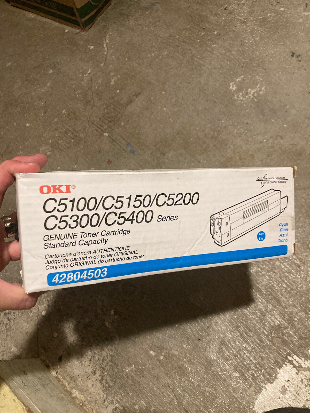 OKI Cyan Type C6 Genuine Toner Cartridge 42804503 C5100 C5150 C5200 C5300 C5400