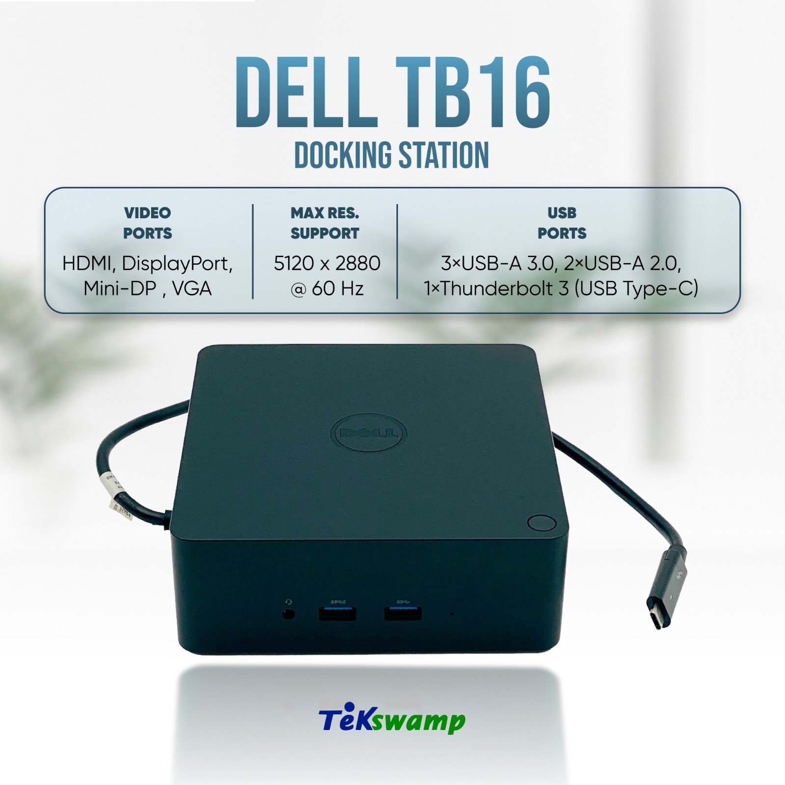 OEM Dell USB-C Thunderbolt 3 Dock for Latitude 5300 5501 5521 5531 NO ADAPTER