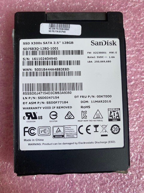 SanDisk 128GB X300s SATA 2.5" SD7SB3Q-128G-1001 SSD0J47154 Solid State Drive