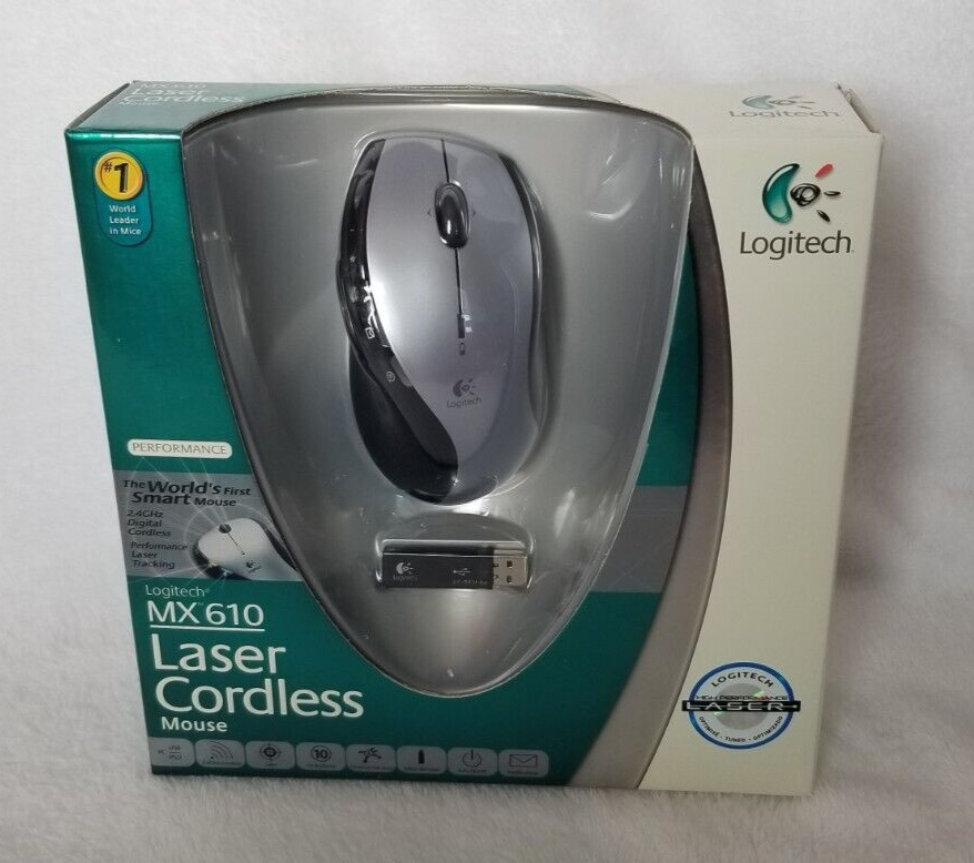 RARE Logitech MX 610 MX610 Wireless Cordless Laser Mouse - BRAND NEW SEALED