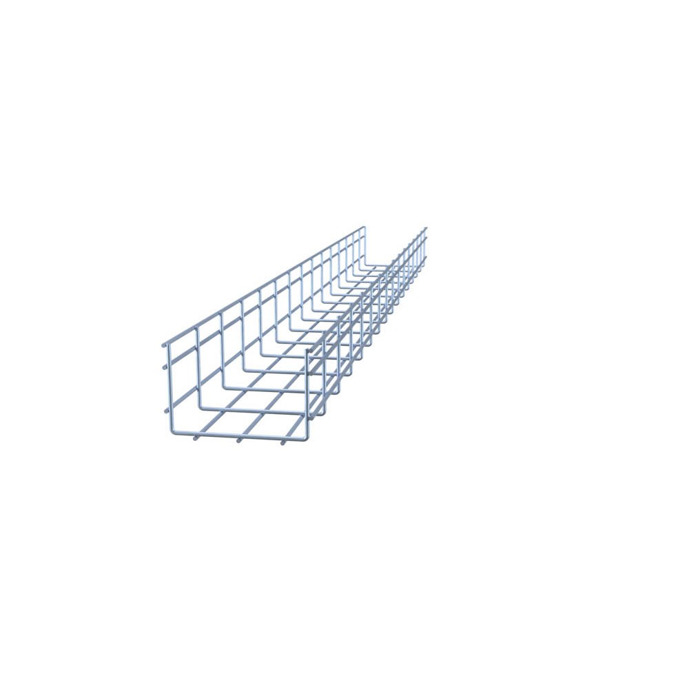 NavePoint Electro Zinc Plated Wire Mesh Cable Tray, 5.91"W x 3.93"D x 59.06"L ,