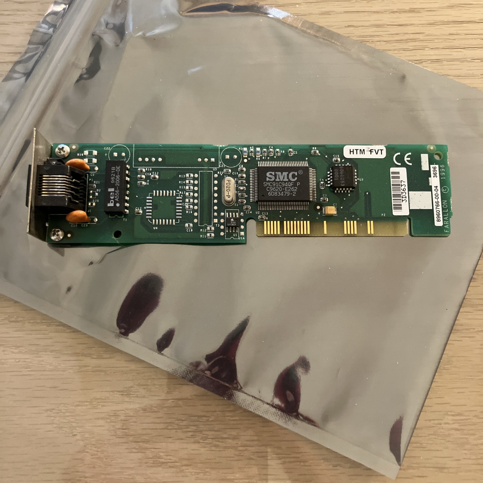 Farallon 8960766 10BASE-T Comm Slot I Ethernet CS Card Mac Performa YPN598 rare