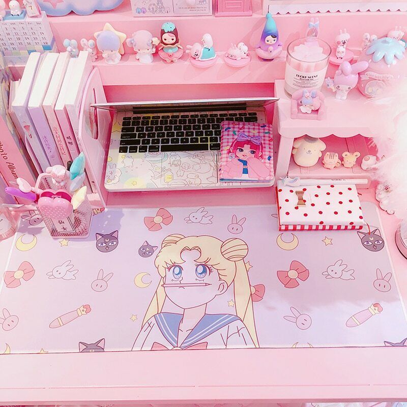 Magical Girl Kawaii Oversized Mouse Pad Mouse Mat Desk Anime Sailor Cute Pink