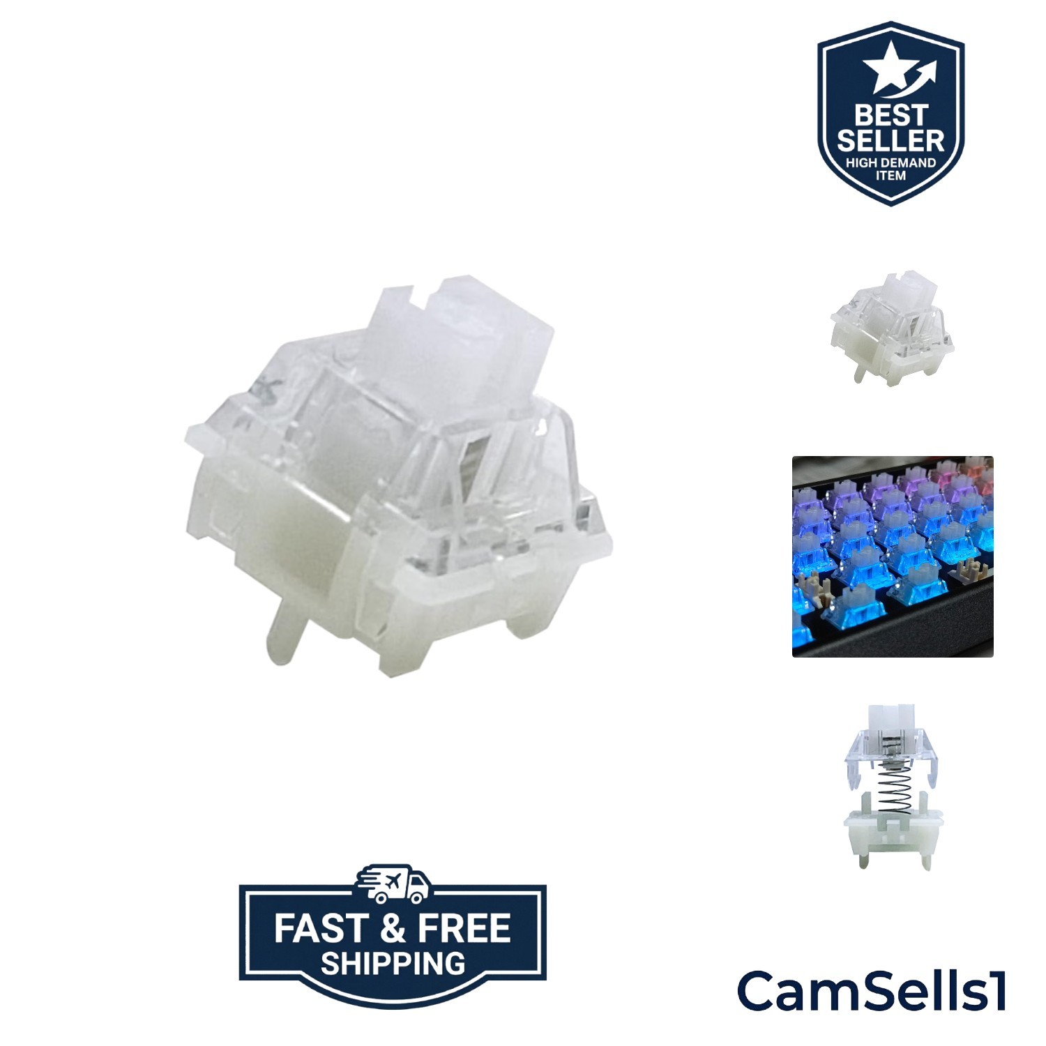 Magnetic Hall Effect Switches for Mechanical Keyboards - 35pcs, Linear & Silent