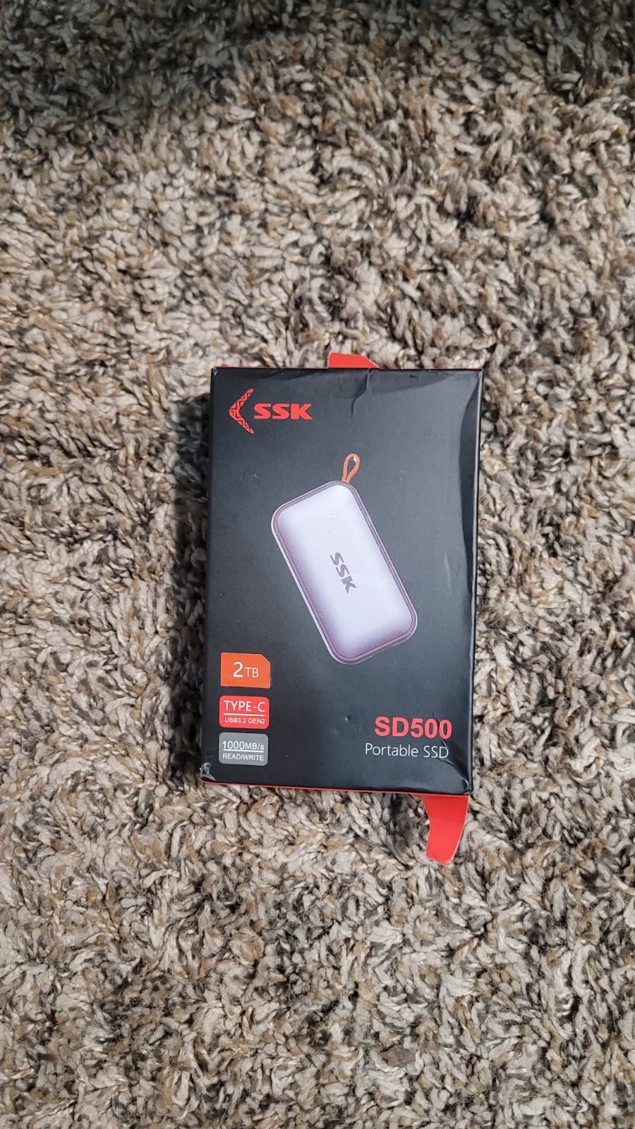 SSK SD500 2TB Portable SSD USB-C NVMe — 100% Health / 0 Hours OPEN BOX