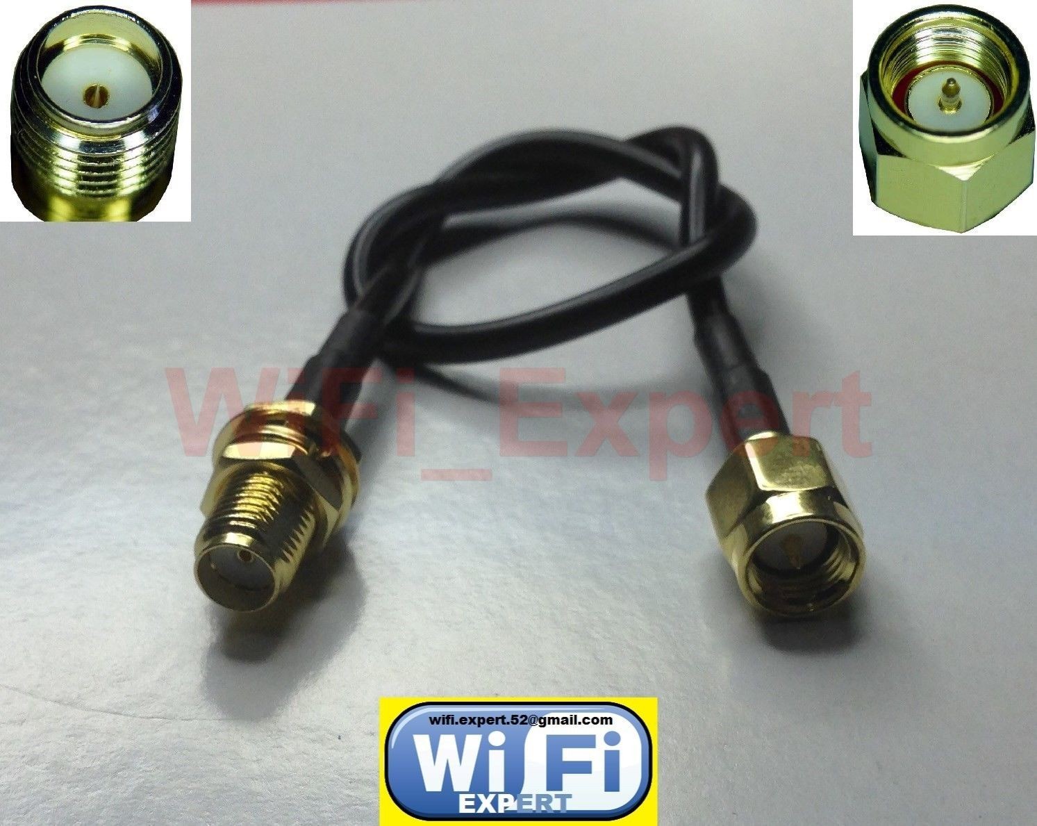 15' RG174 LOW LOSS FLEX COAX CABLE SMA MALE TO SMA Female Bulkhead ships from US