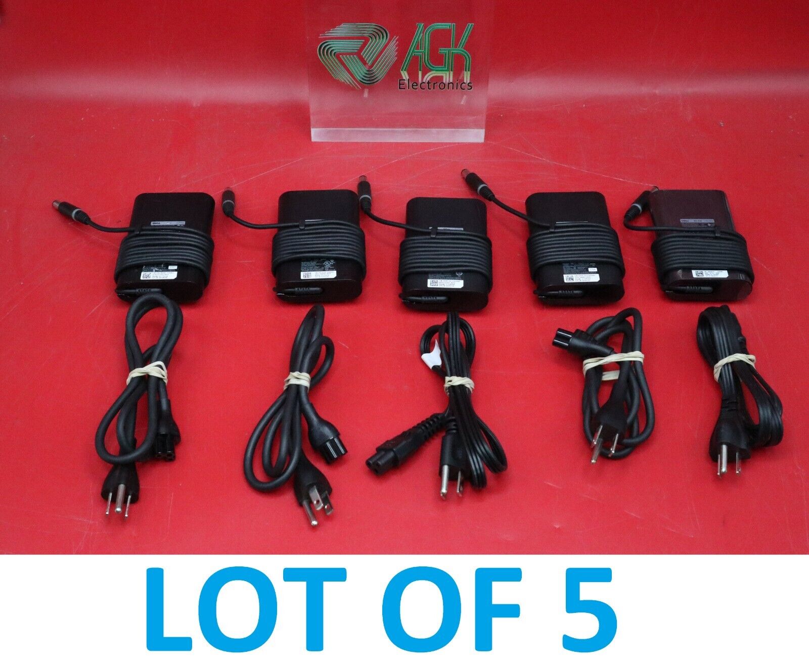 LOT of 5 OEM Dell Latitude 65W AC Charger Adapter G4X7T FPC2Y NVV12 JNKWD 5HJ2F