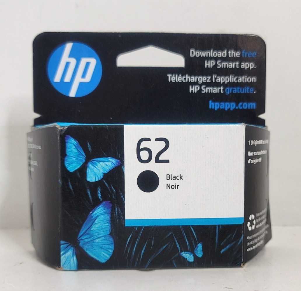 Genuine HP 62 Black Ink Cartridge C2P04AN EXP 04/2024 For Envy/Office Jet PICS