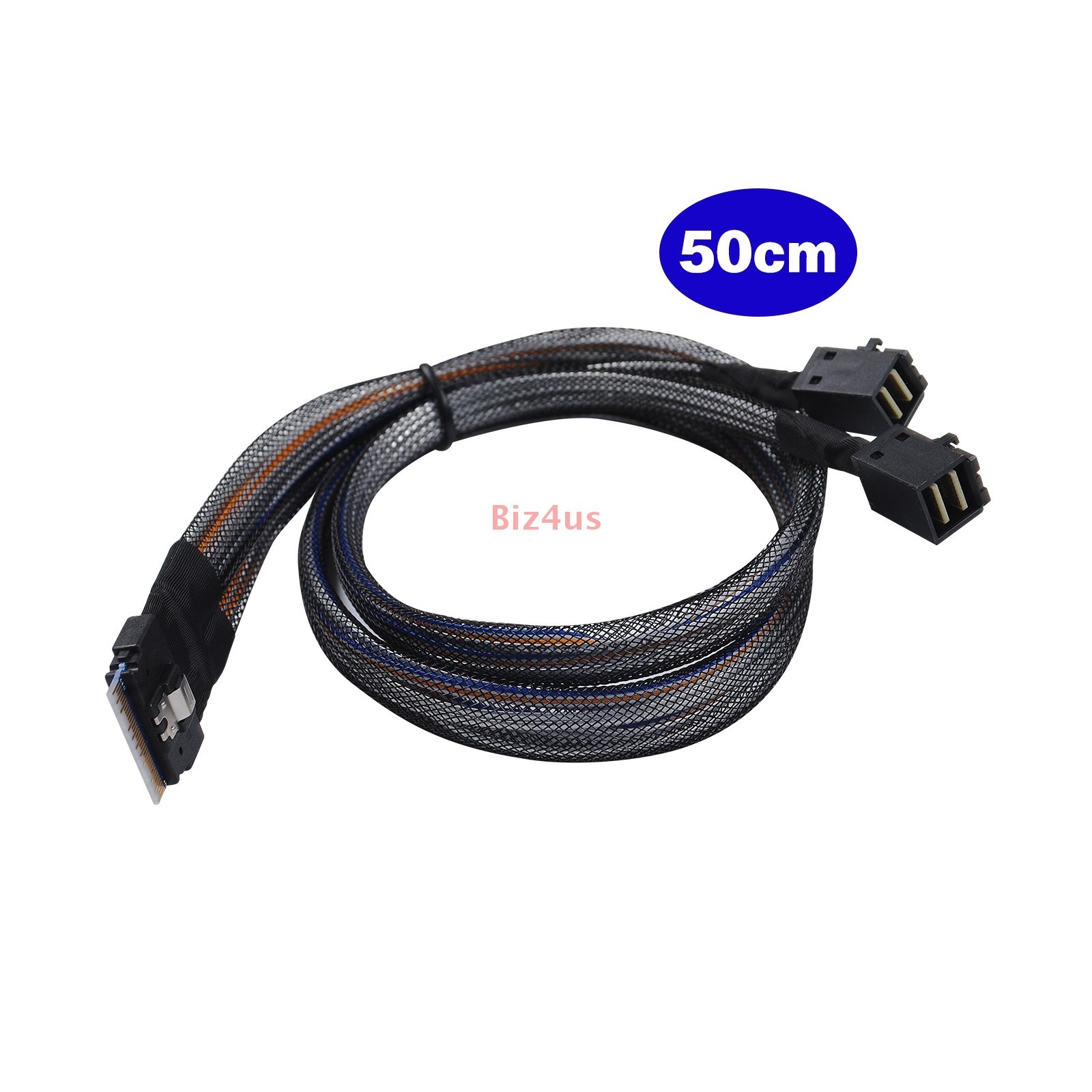 50cm Mini SAS Slimline SAS Slim 4.0 SFF-8654 8i 74pin to 2X SFF-8643 4i HD Cable