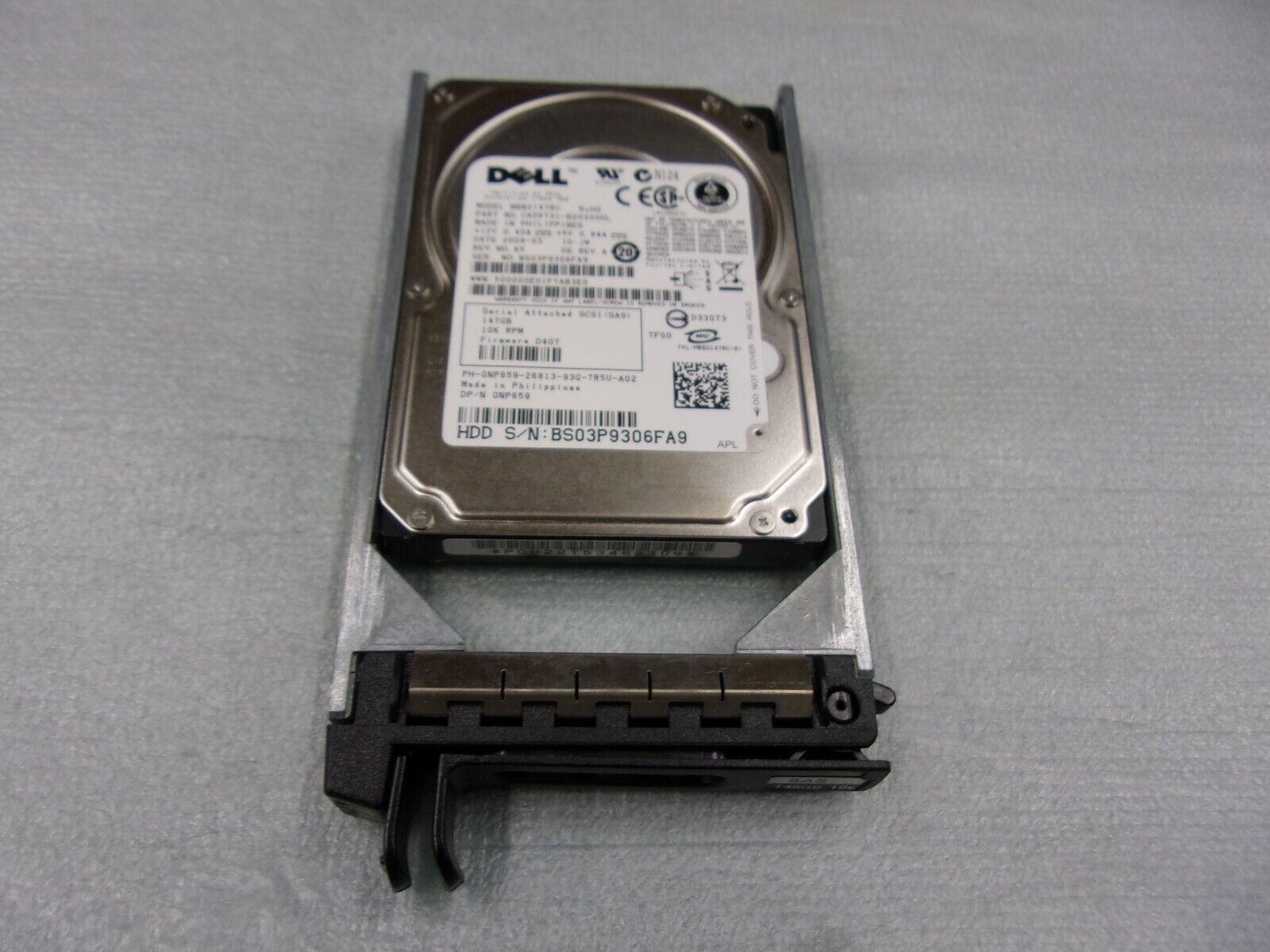 NP659 0NP659 MBB2147RC 147GB SAS 10K RPM 2.5 WITH DELL HOT SWAP TRAY