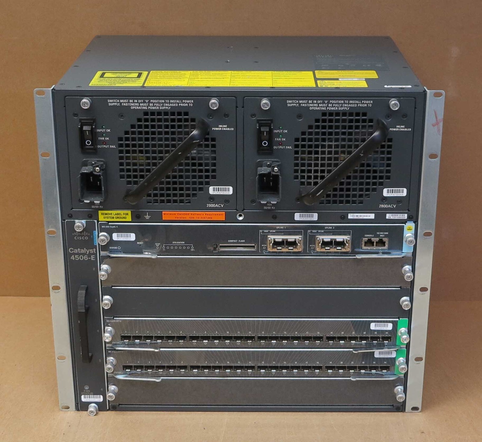 Cisco Catalyst 4506-E Series WS-C4506-E 6-Slot Switch Chassis 2x WS-X4624-SFP-E