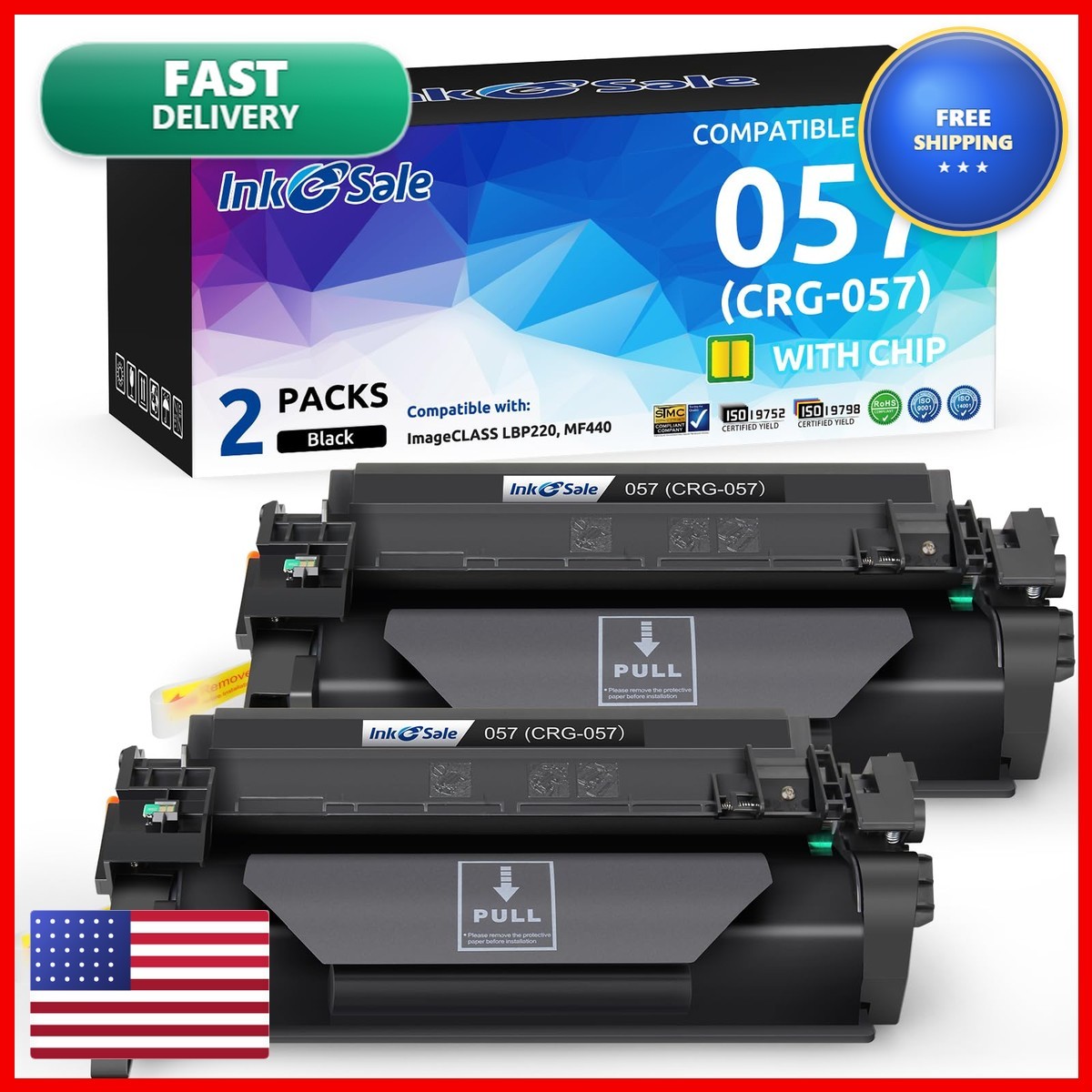 INK E-SALE 057 Black Toner Cartridge (with Chip) Compatible Replacement Canon