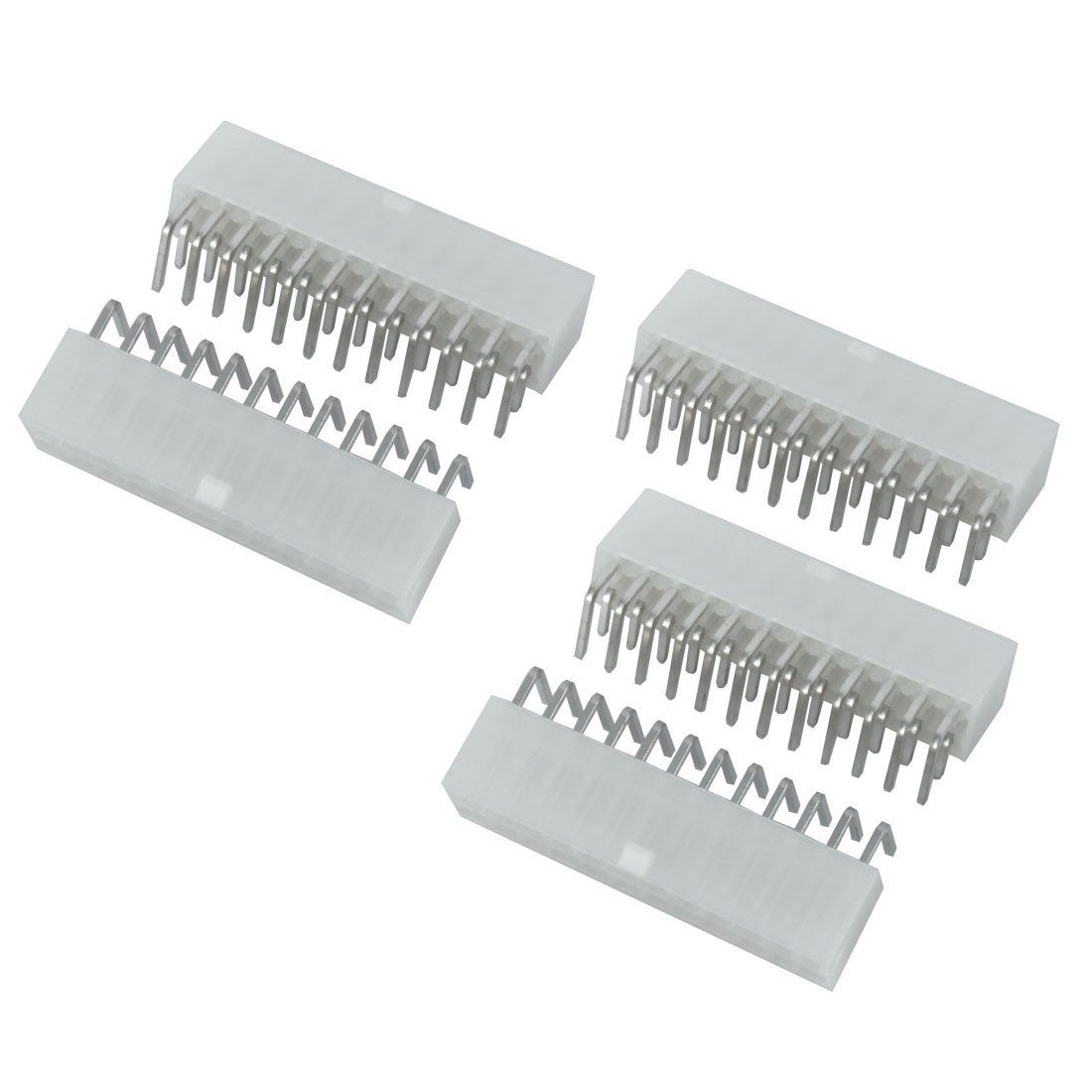 5PCS 24 Pin 90 Degree Terminal Power Supply PCB ATX Connector White