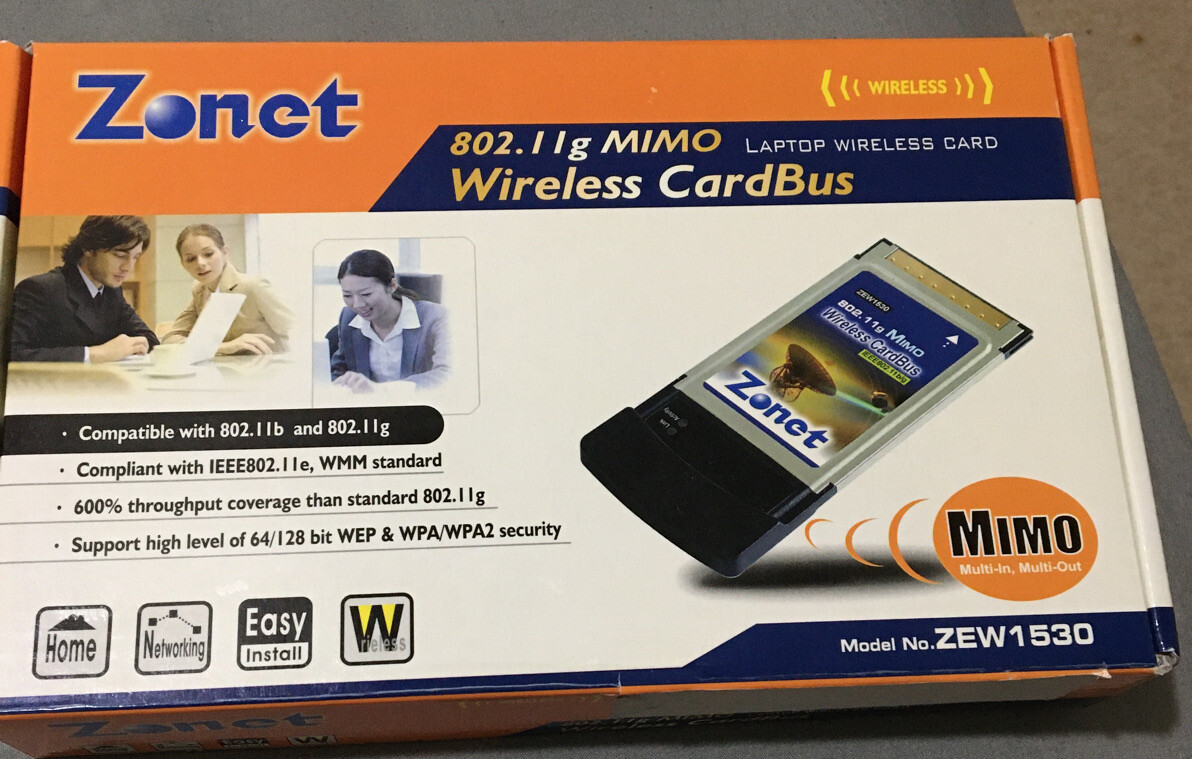 Zonet ZEW1530 802.11g MIMO Wireless CardBus/PCI adapter 54Mbps-Openbox