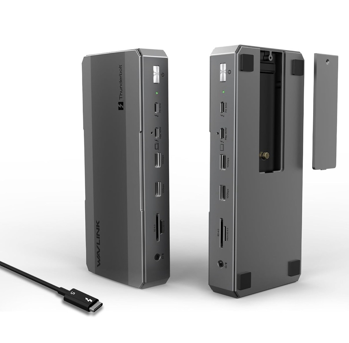 WAVLINK Thunderbolt 5 Dock 12-in-1 M2 NVMe 140W PD Triple 4K Dual 8K Mac Windows