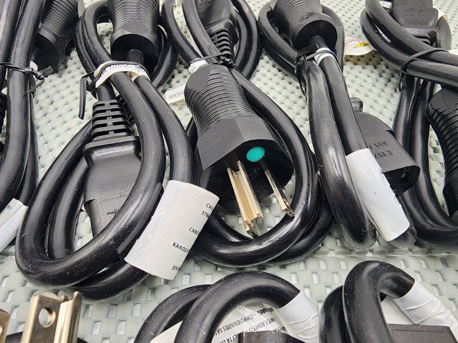 10 PACK Hospital Grade Green Dot Power Cords NEMA 5-15P to IEC 320 C13 3ft 10A