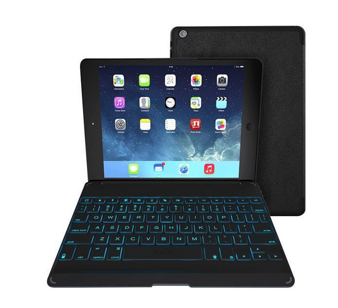 ZAGG Folio Case Hinged with Backlit Bluetooth Keyboard Multi-Angled iPad Mini 4 