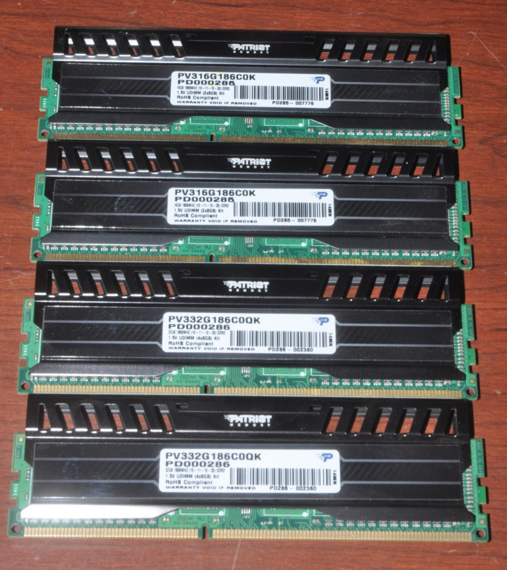 Patriot Viper 3 32GB (4x8GB) DDR3 Ram Sticks 1866Mhz