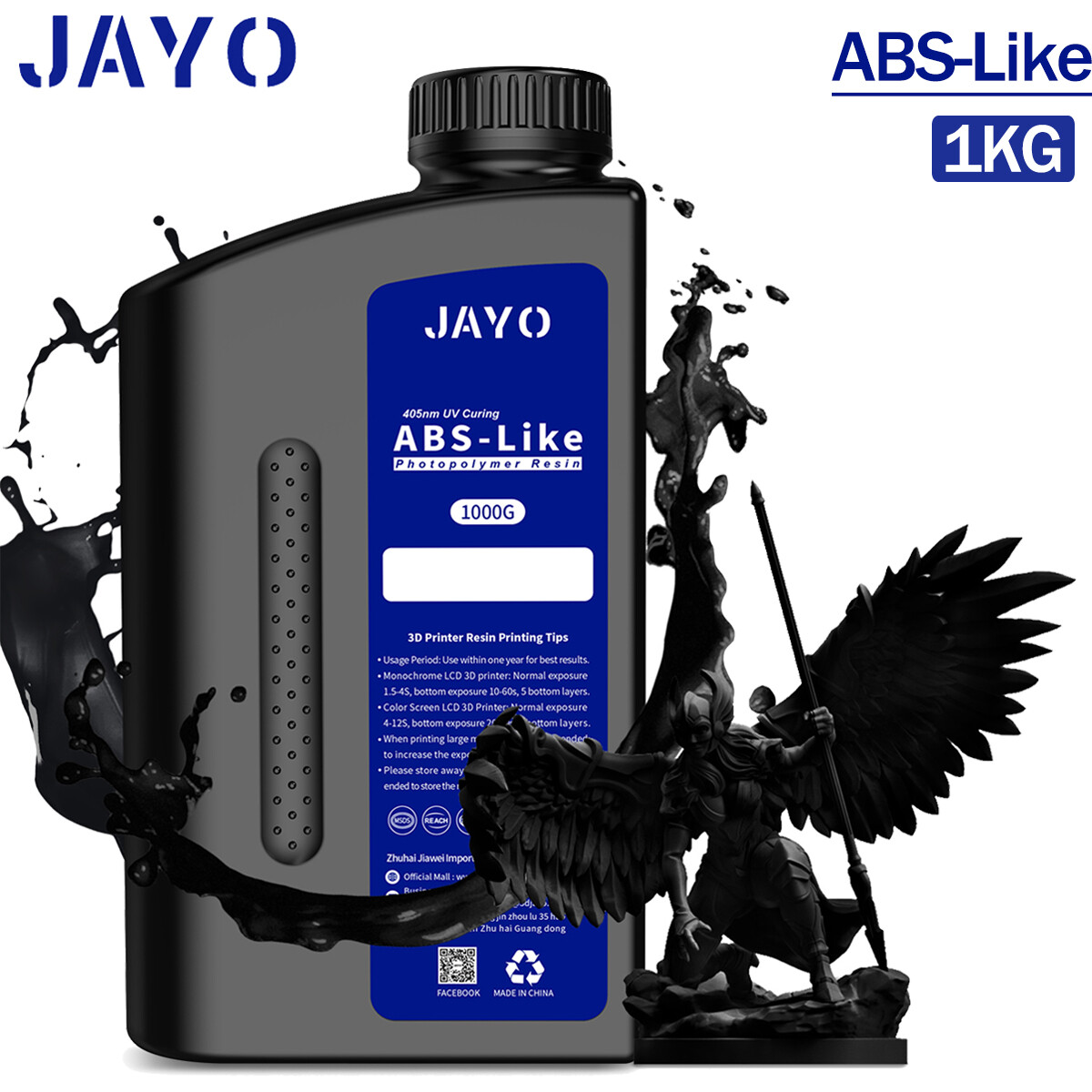 JAYO 5KG/10KG ABS-Like 3D Printer Resin 405nm Photopolymer Resin High Toughness