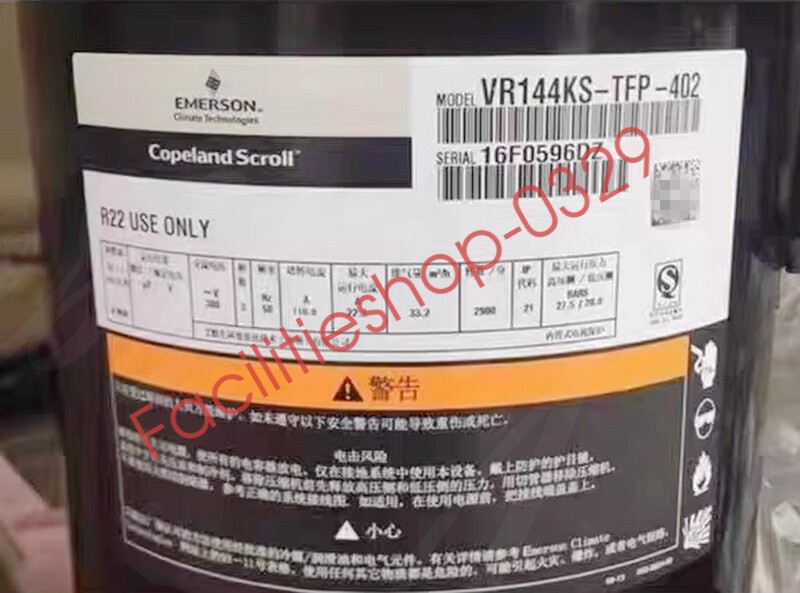 1pc new VR144KS-TFP-402 12HP 3φ 380V 50Hz 17.6A air conditioning compressor