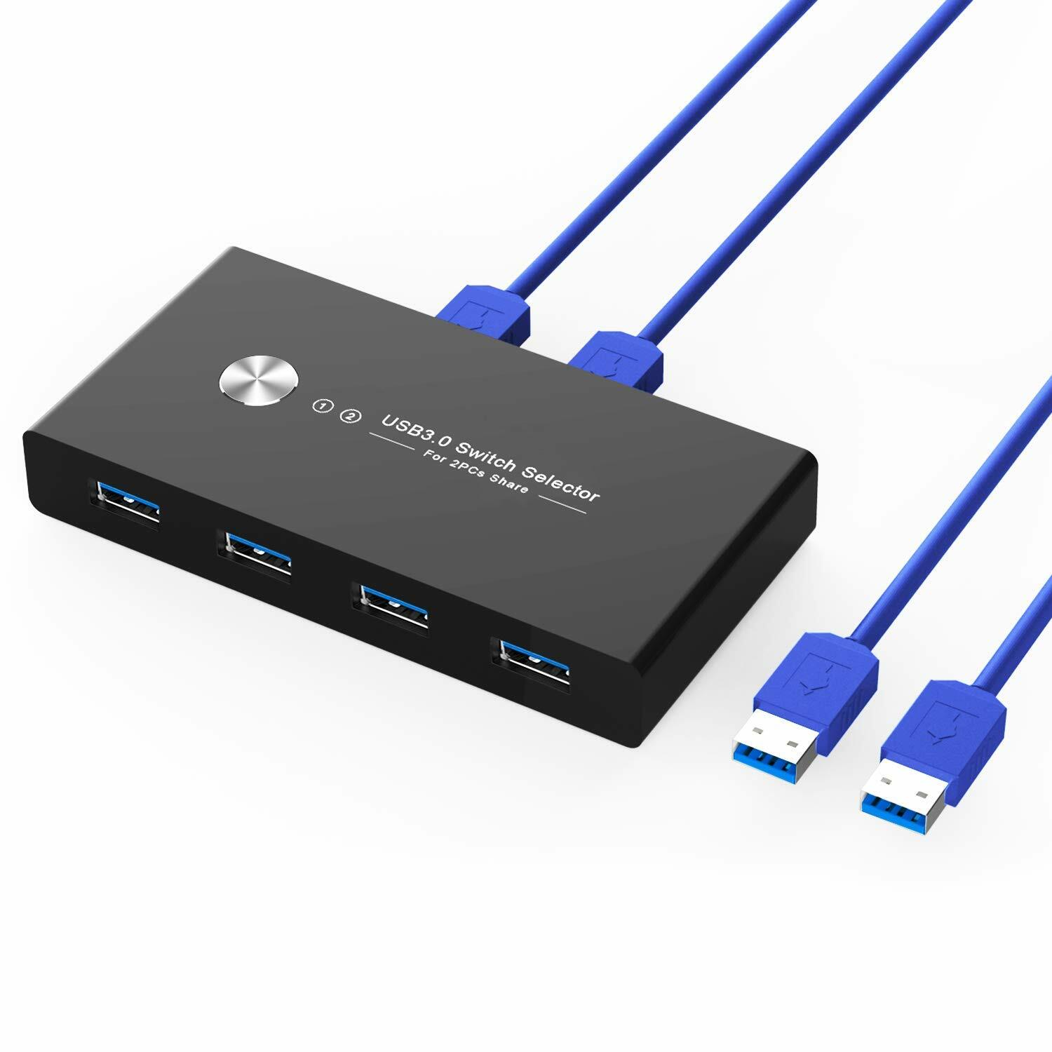 USB 3.0 Switch Selector Switcher for 2 PC Sharing 4 USB Devices