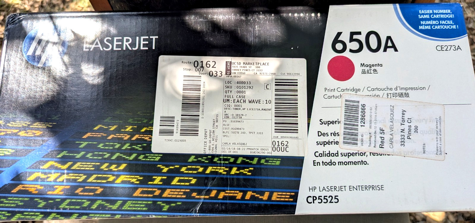 ✨NEW SEALED IN BOX OEM Genuine HP 650A Magenta Toner CE273A CP5525 ✨