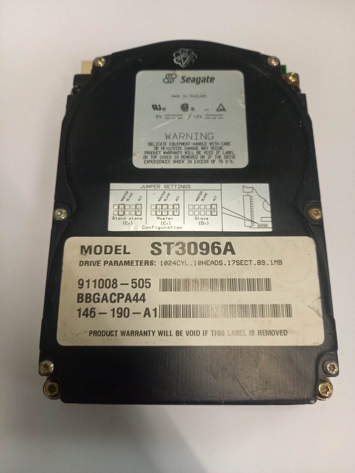 Vintage Seagate ST3096A 3,5" HDD 89MB