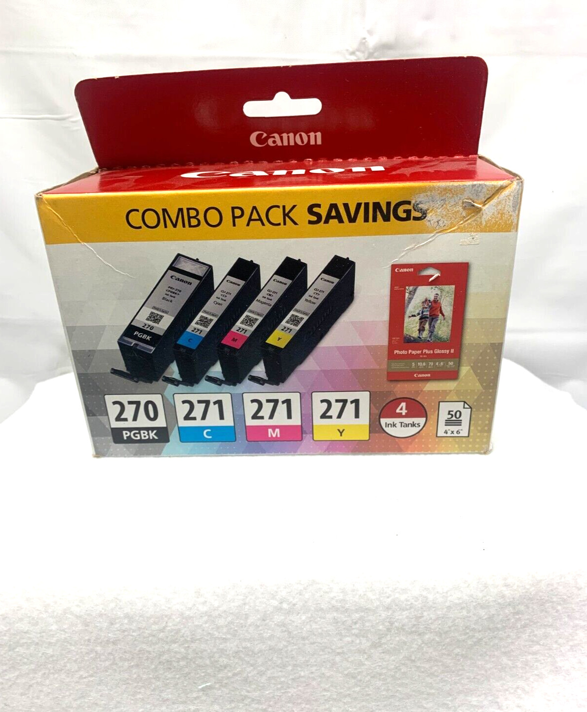 Canon Combo Pack ChromaLife 100+ 270PGBK/271 C,M, Y & Photo Paper *New