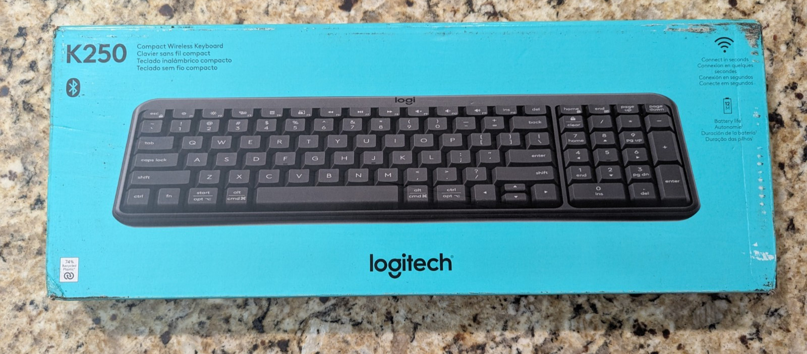 Logitech K250 Compact Wireless Keyboard with Numpad Easy Connectivity 920-013442