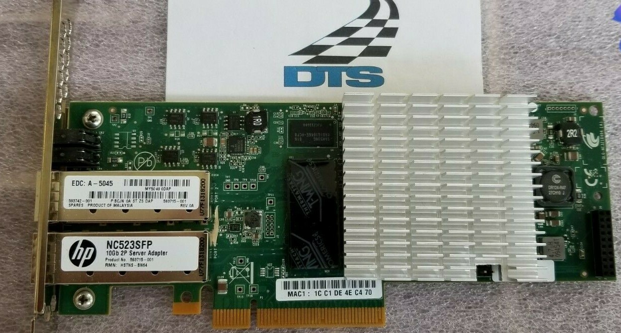 HP NC523SFP Ethernet 10Gb SFP+ adapter board 593742-001
