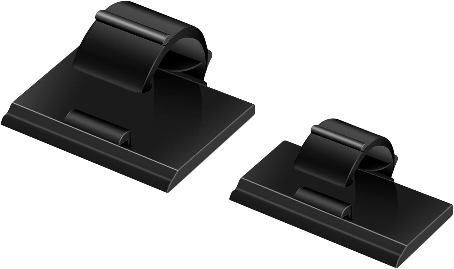 100PCS Cable Clips Black,  Upgraded Wire Clips Adhesive with 50PCS Small Size &