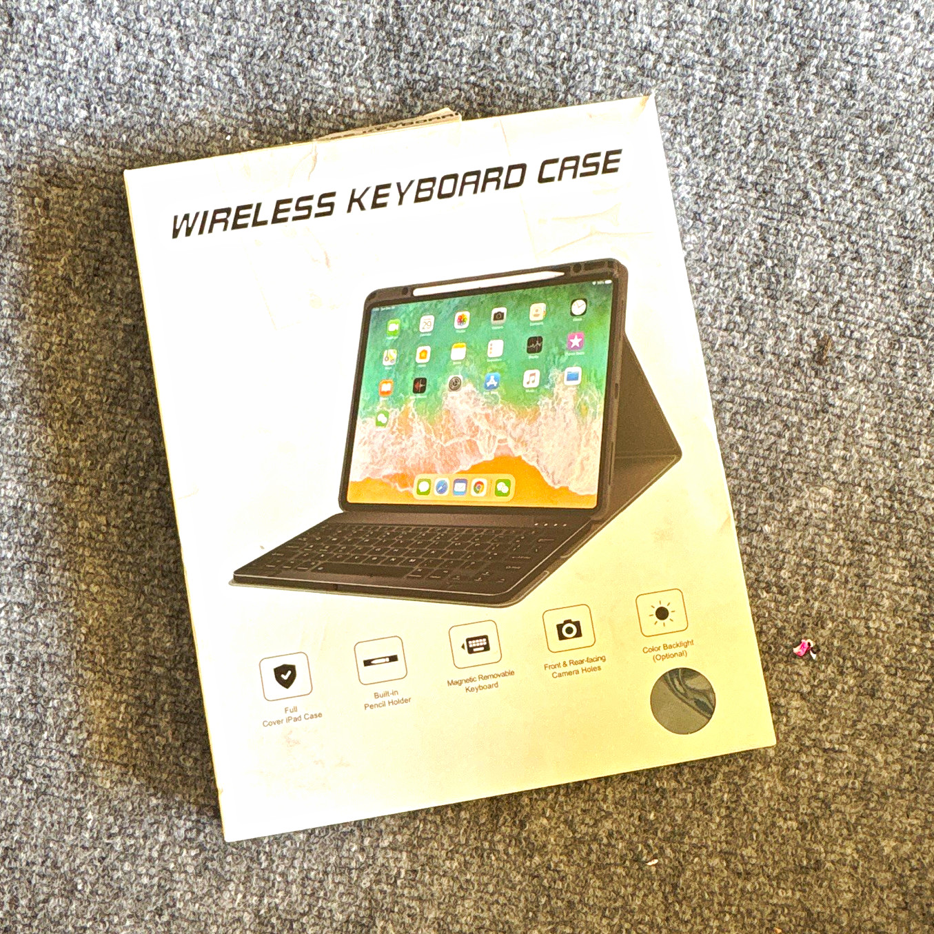 Wireless Keyboard Folio Case, Magnetic Removable Keyboard, Pencil Holder